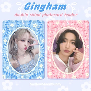 Kpop Acrylic Pc Holder PREORDER | Double Sided Photocard Holder | Keychain | Photoframe | Gingham | Cottagecore | Concert Accessory