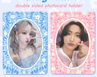 Kpop Acrylic Pc Holder | Double Sided Photocard Holder | Keychain | Photoframe | Gingham | Cottagecore | Concert Accessory
