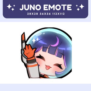 Puede incluir: Una ilustración de dibujos animados de una niña con cabello azul que lleva un traje espacial blanco y naranja con un casco azul. Ella sonríe y saluda con su mano derecha.