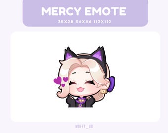 Overwatch Mercy Chibi Black Cat Emote | For Twitch, Discord, Youtube