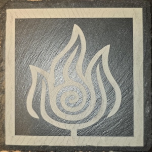 Set of four elemental coasters earth wind fire water