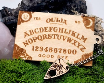 Ouija Board/ Spirit Board Keychain | Laser Cut Baltic Birchwood | Spooky and Cute