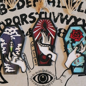 Witch hand coffin framed decoration trio Halloween /gothic decor