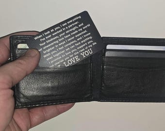 Engraved Aluminum Wallet Card - Valentine's Day Gift for Him