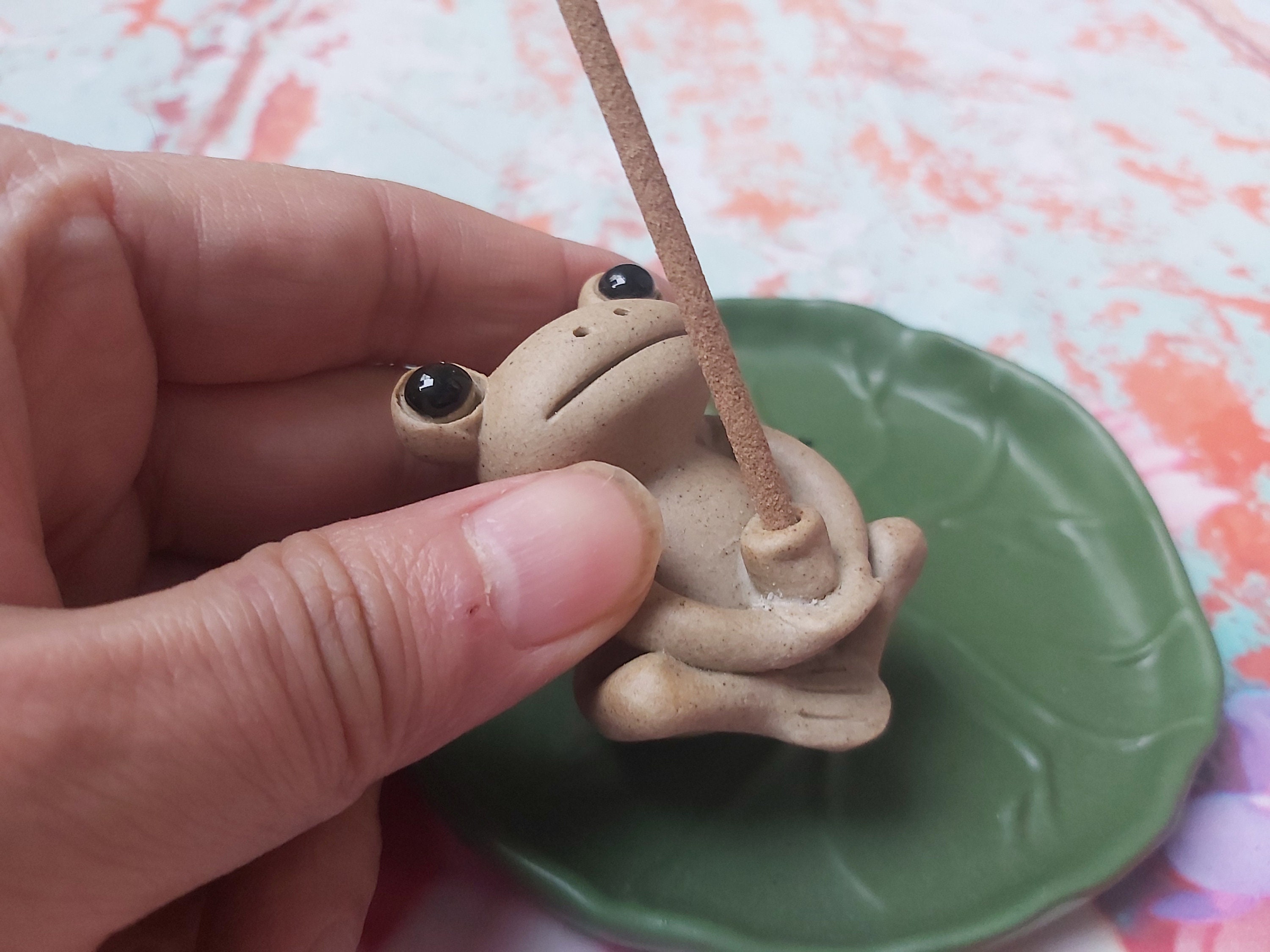 190 Gram Frog Incense Burner/holder Ceramic Clay Tea Pet Etsy