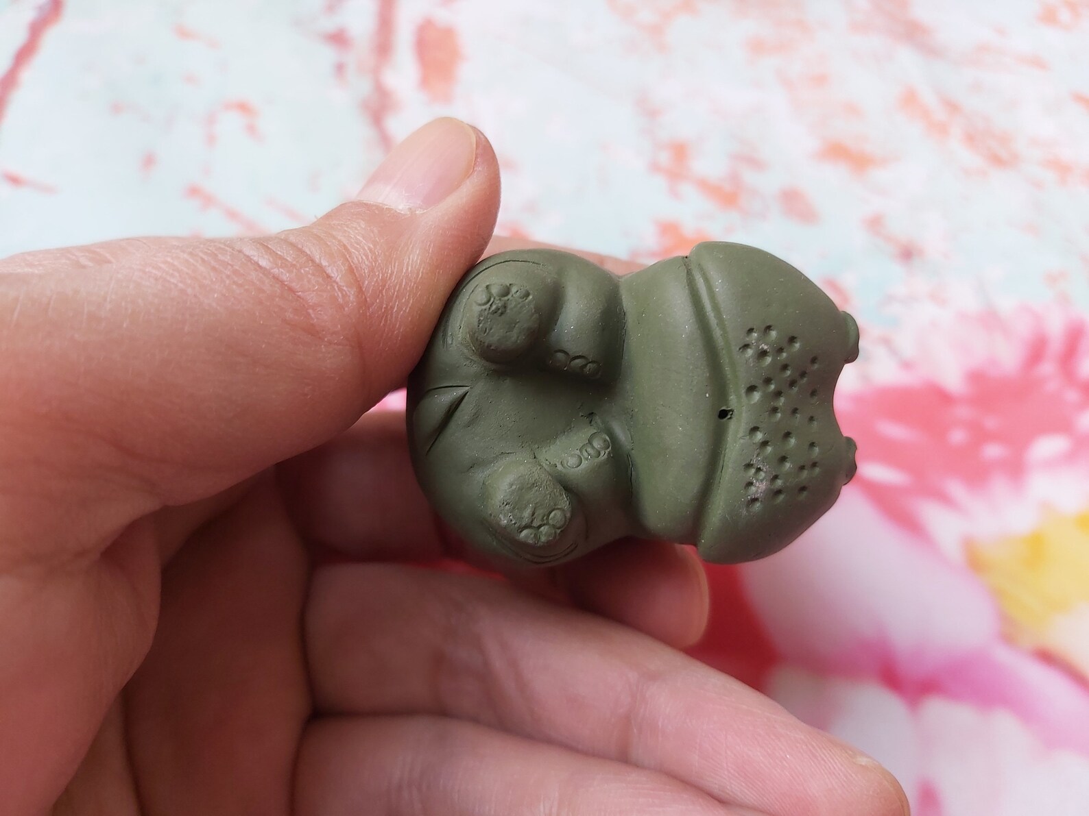65 gram green Clay Pottery Earthenware fabulous hippo lovely Etsy