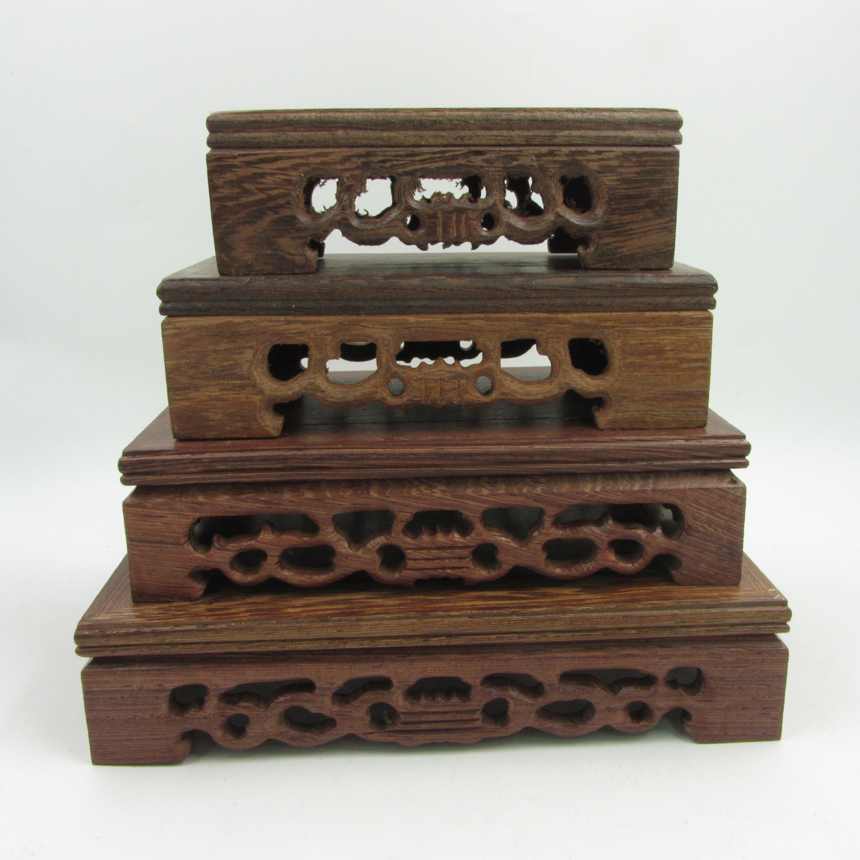 Shelving Display stand For vase bottle teapot wooden stand Shelf Carved