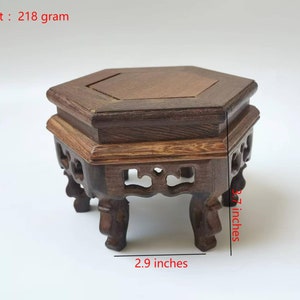 Vasställ i rosenträ, hexagonträdisplay, Feng Shui-dekor, (set om 2) small