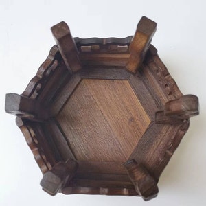Vasställ i rosenträ, hexagonträdisplay, Feng Shui-dekor, (set om 2) bild 9