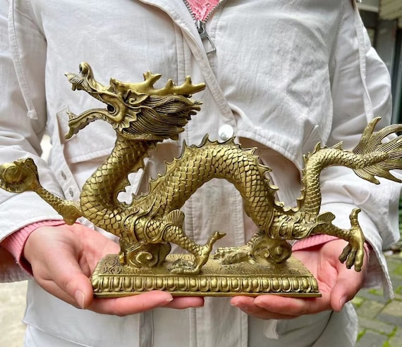龍　麒麟　真鍮　置物　美術品　ペア　ドラゴン　アンティーク　骨董品　ビンテージ 龍 麒麟 真鍮 置物 美術品 ペア ドラゴン アンティーク 骨董品