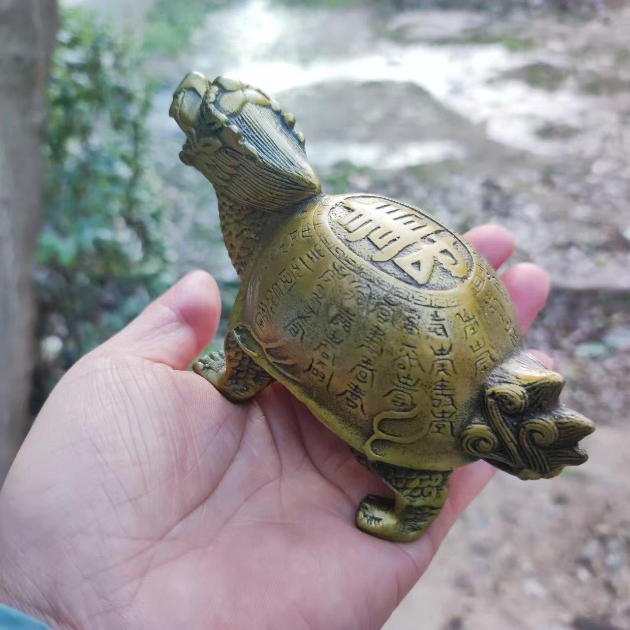 ブロンズ亀の彫刻 霊獣 銅製｜Amazon.co.jp: 青銅製 置物 銅製 飾り物 真鍮