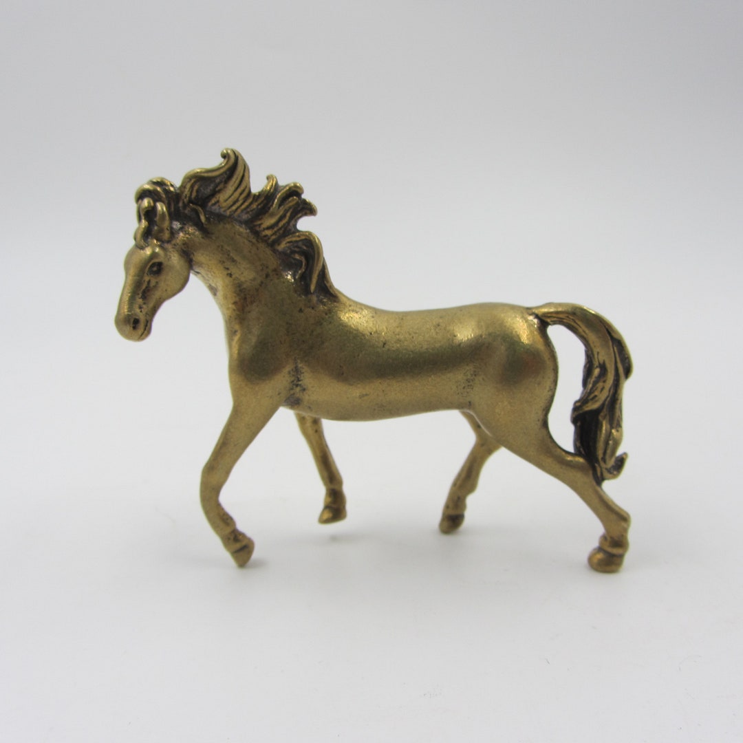 Get 2 Cute Little Copper Horse Figurine Etsy