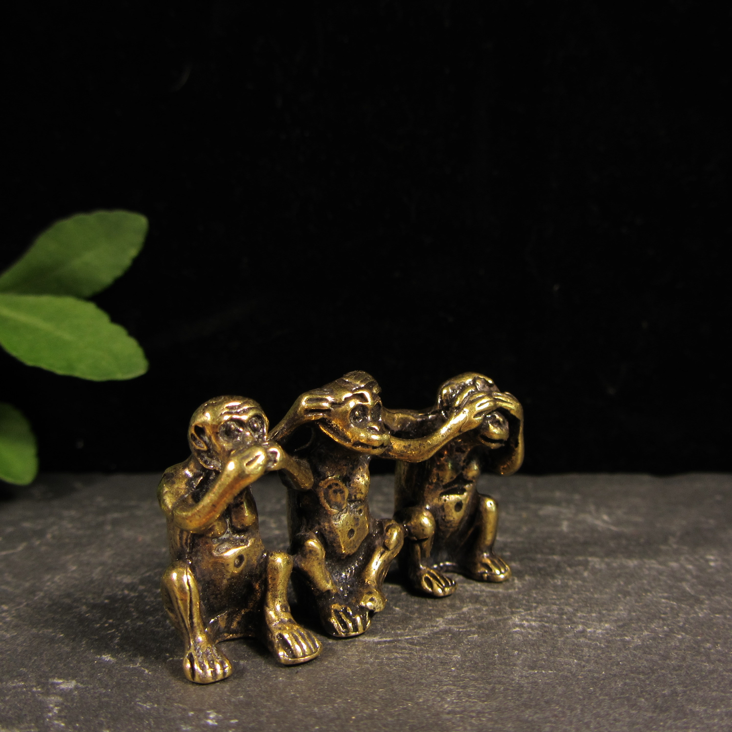 Antique Pure Brass Monkey Ornament Animal Figurine Statue Home Table Decor
