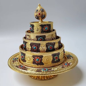Temple bouddhiste tibétain pagode stupa de Bouddha en bronze, décoration de méditation yoga, décoration de guérison énergétique tour Sakyamuni Feng shui mantra sanskrit F2