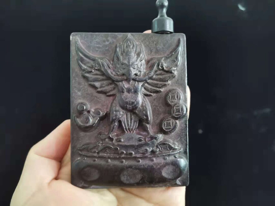 Meteorite Carved Tibetan Dharma Protector Dapeng 大鹏 Buddha Etsy