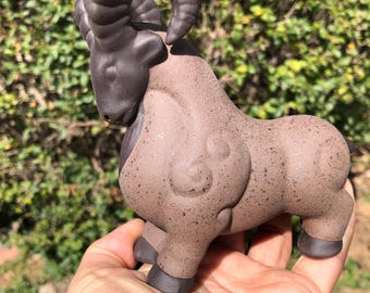 Mascota de té de cabra de arcilla de Yixing hecha a mano, figura de carnero de la suerte, decoración Feng Shui para la sanación espiritual, accesorio de té del zodiaco chino, coleccionable.