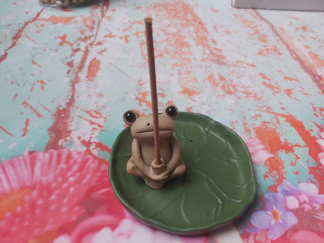 190 Gram Frog Incense Burner/holder Ceramic Clay Tea Pet Etsy