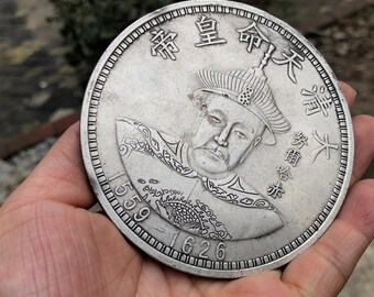 古代中国王朝の銀製通宝レプリカ、流通貨幣、アンティーク銀貨幣、明代