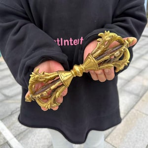Large Tibetan Vajra Dorje,Antique Bronze Buddhist Ritual Scepter,Meditation Altar Decor,Tibetan Buddhist Ceremony Tool, Spiritual Home Decor