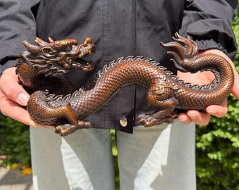 Vintage Large Brass Dragon- Aged - Etsy