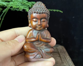 木彫りの仏像、小さな僧侶の像、禅の祭壇の装飾 - Etsy 日本