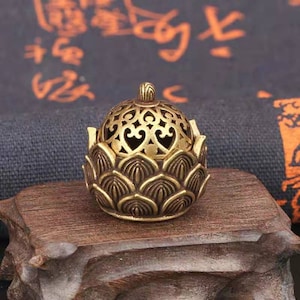 Feng shui living room Ornaments, Lotus Incense Burner Holder,Brass Copper Plate, Incense Sample Joss, Home Fragrance, censer burner burner