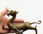 7.28 quot Old China bronze Feng Shui fengshui Beast mascot Exorcism auspicious Dragon Loong Dragons Zodiac animal statue