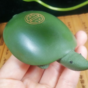 Ceramic Turtle, Green Ceramic Turtle, Kid Room Decor, Playroom Decor, Ceramic Decor, Turtles, Glazed Ceramic feng shui turtle Statue