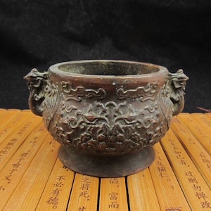 Tibentan Nepal antique vintage bronze phoenix ear incense burner incense holder cense ash catcher zen yoga Energy cleansing feng shui tools