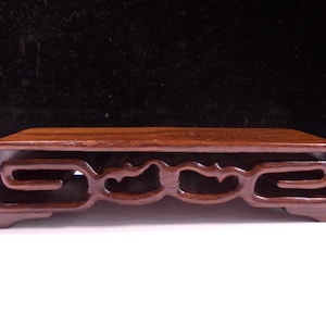 Feng shui living room Ornaments, Rectangular wood carved Display stand For vase bottle tea pot, wooden stand Shelf Hardwood Vase Holds Base