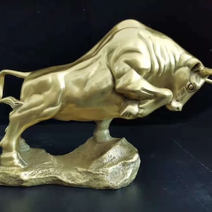 Mässingsstaty av tjurkämpe, Wall Street-kontorsdekor (21,5 cm)