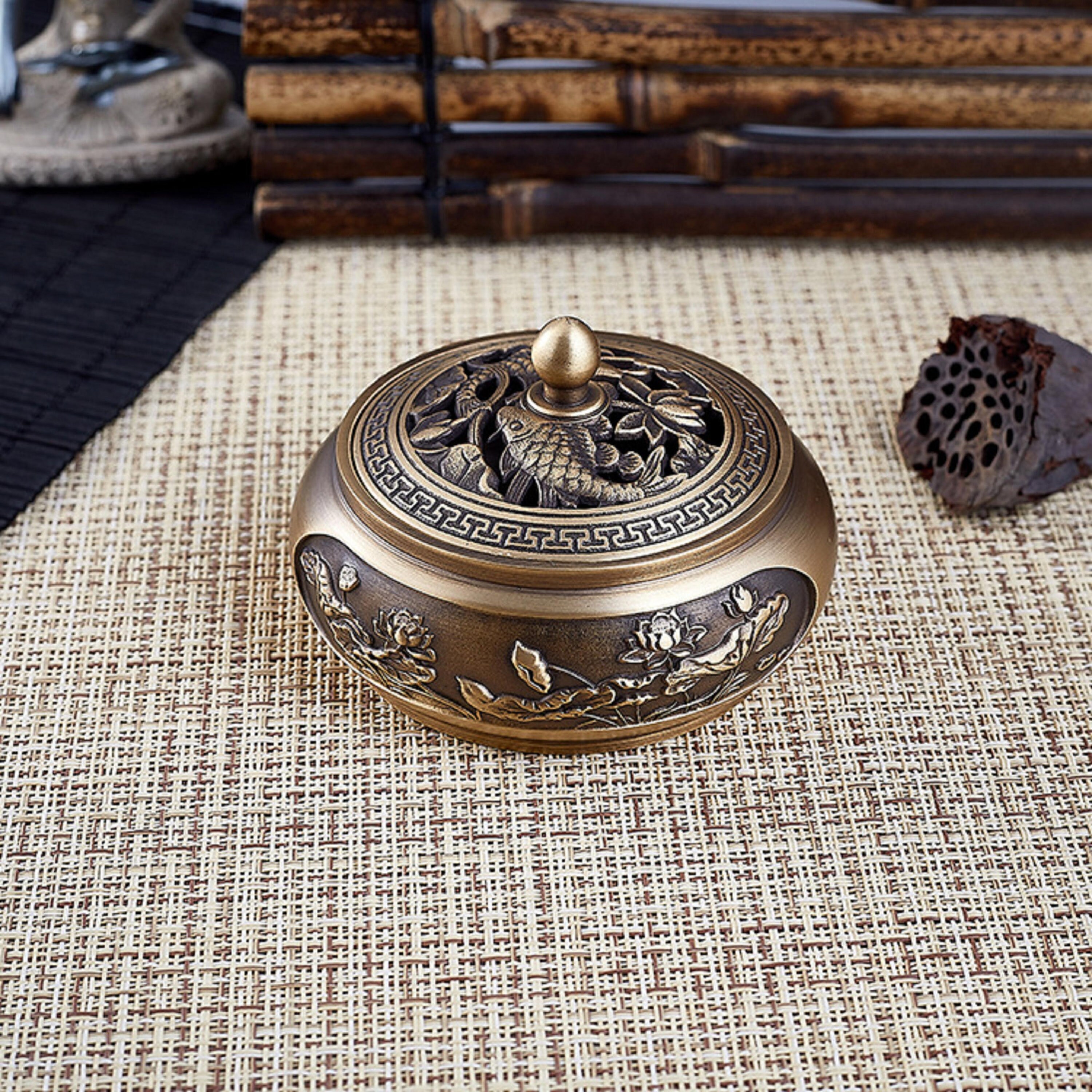 Copper incense burner folk Tibet Nepal Incense Holder Lotus Etsy