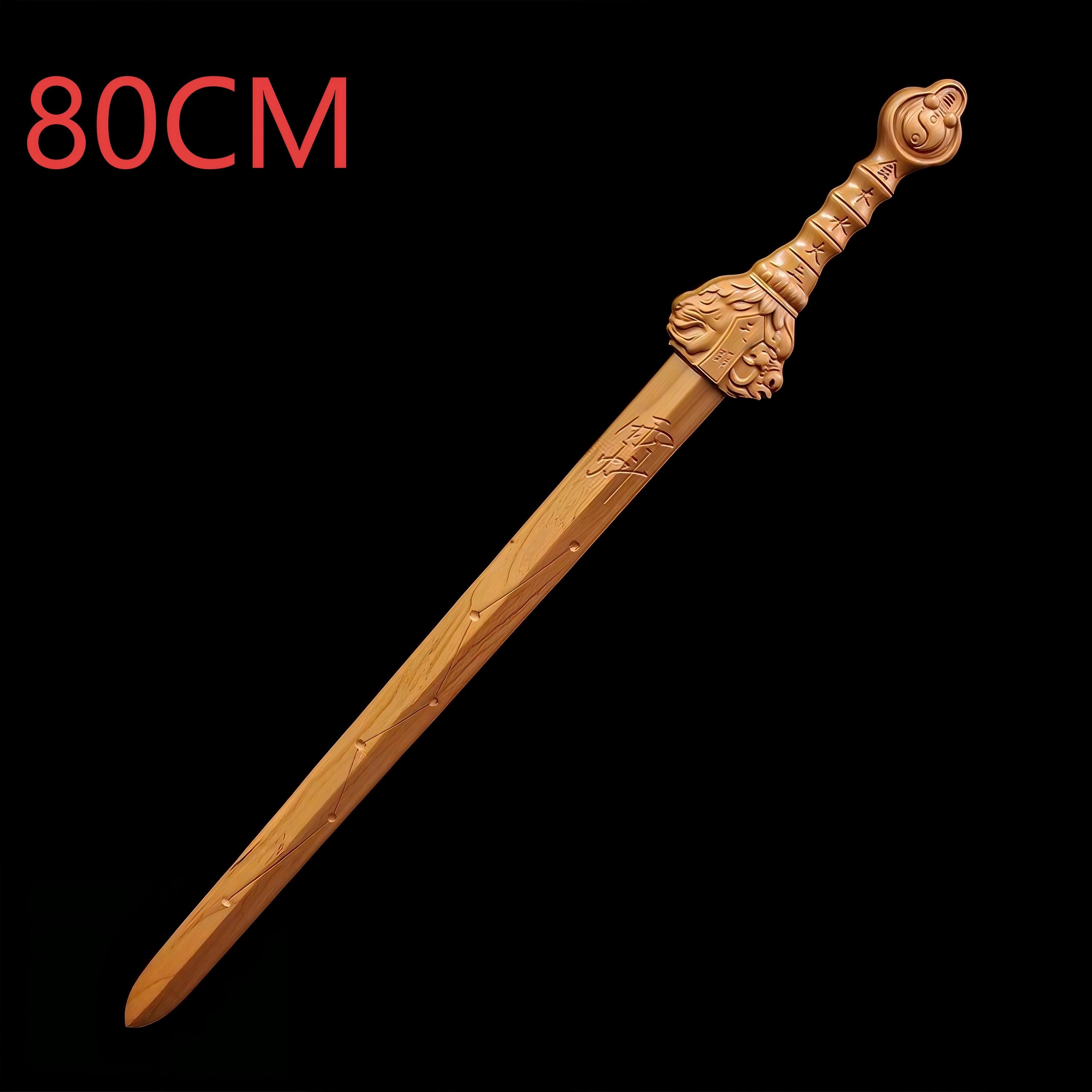 Chinese Traditions Peach Wood Sword Cinnabar Feng Shui Blessing