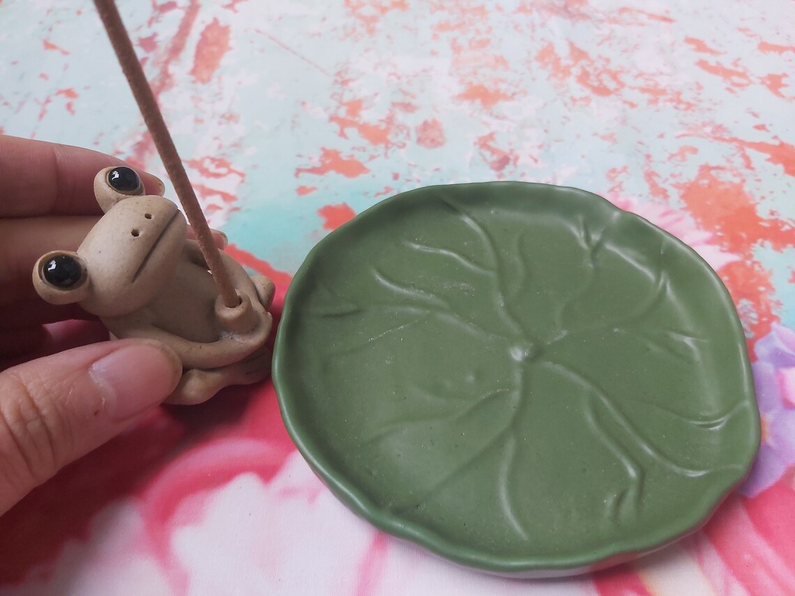 190 Gram Frog Incense Burner/holder Ceramic Clay Tea Pet Etsy