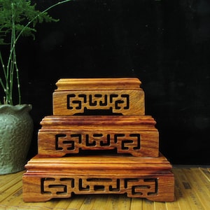 Soportes de exhibición de madera para muebles, base de jarrón de madera,  muebles orientales, soporte de exhibición de madera, pedestal de madera
