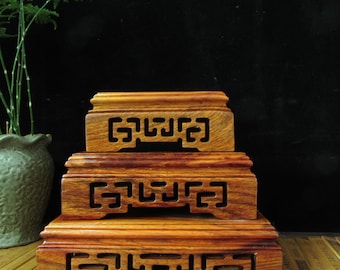 Massief houten displaystandaard, houten basis vaas/theepot
