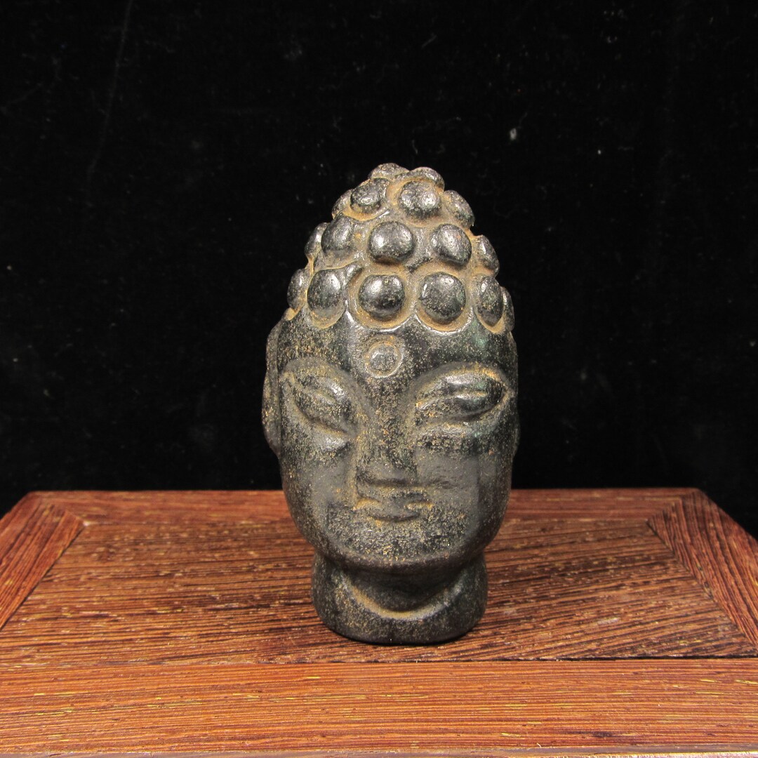 V467 Antique Vinatge Meteorite Ancient China Culture Carving Hongshan Black Jade Crystal Healing