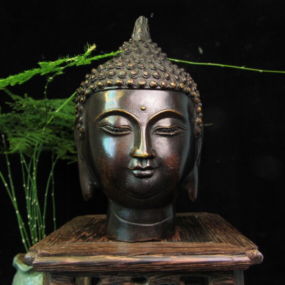 彫刻・オブジェ Buddha Statue 彫刻・オブジェ Antique Dark brown, meditating Buddha 彫刻