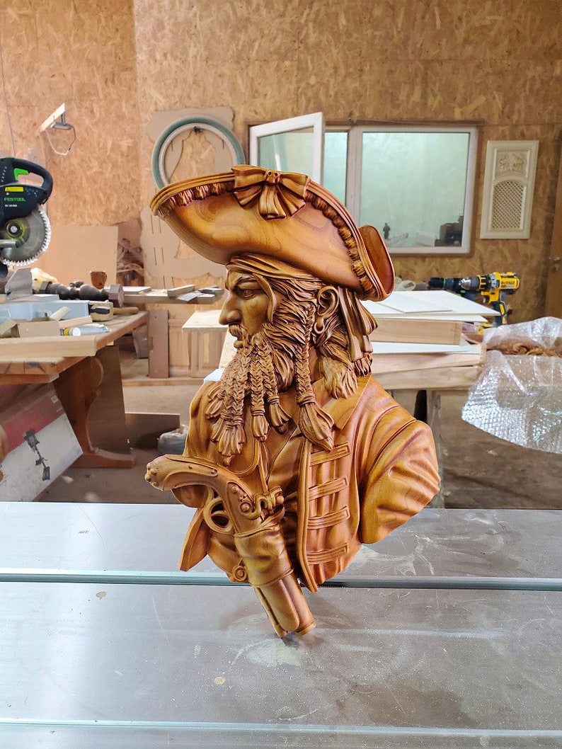 Pirate Carved on Wood Wood Carving Pirate Gift Wall Hanging Etsy