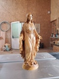 Virgin Mary statue, Virgin Mary sculpture, Religious, Virgin Mary religion product logo