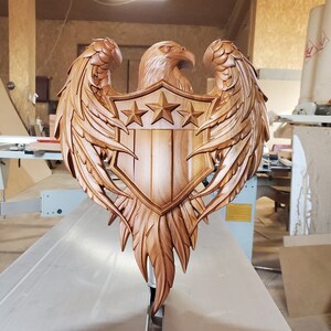 USA Eagle: Wood Carved Home Decor, Wall Hanging Sculpture, Unique Gifts for Him or Her, Wall Art,  Wood Carved Wall Decor, Wood Wall Art