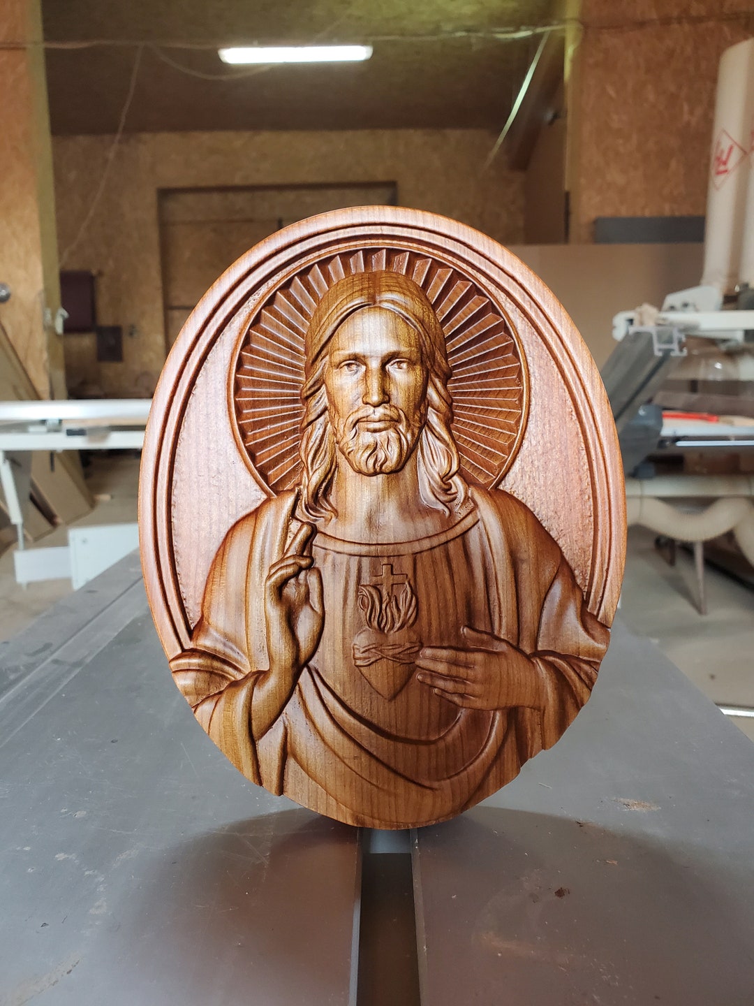Jesus Carved on Wood Wood Carving Jesus Hand Made Gift Wall Etsy