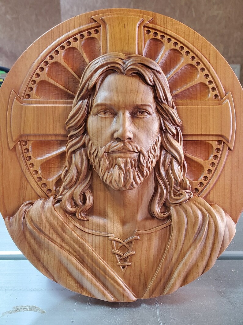 Jesus Carved on Wood Wood Carving Jesus Hand Made Gift Wall Etsy UK