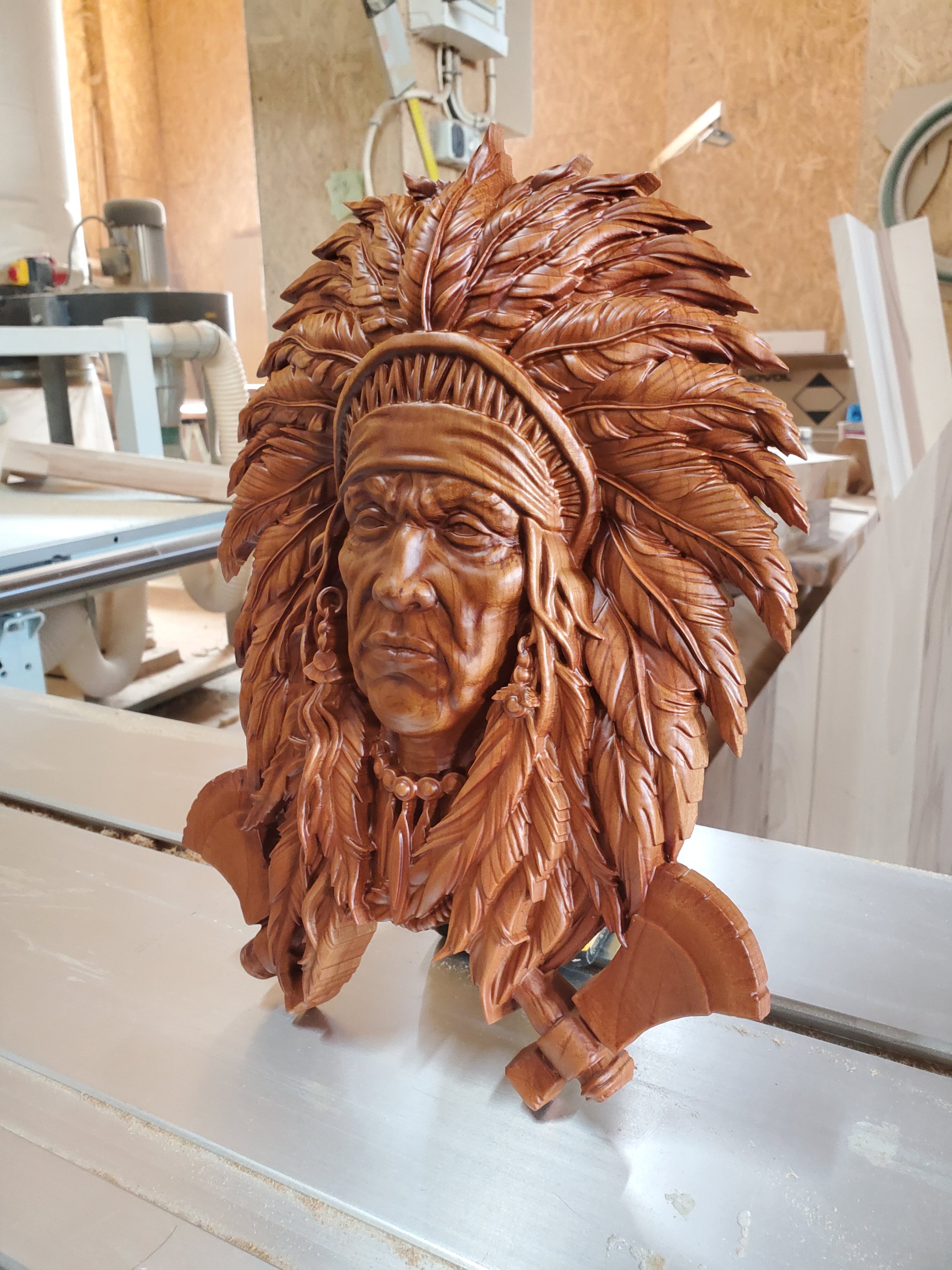 Native American Wood Sculpture Wood Carved Wall Decor Etsy
