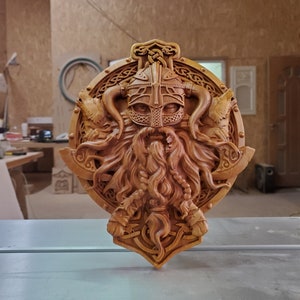 Odin norse God, viking wood carved wall decor, wood carved home decor, norse mythology, norse gods, Odin statue, Odin sculpture, gift, pagan