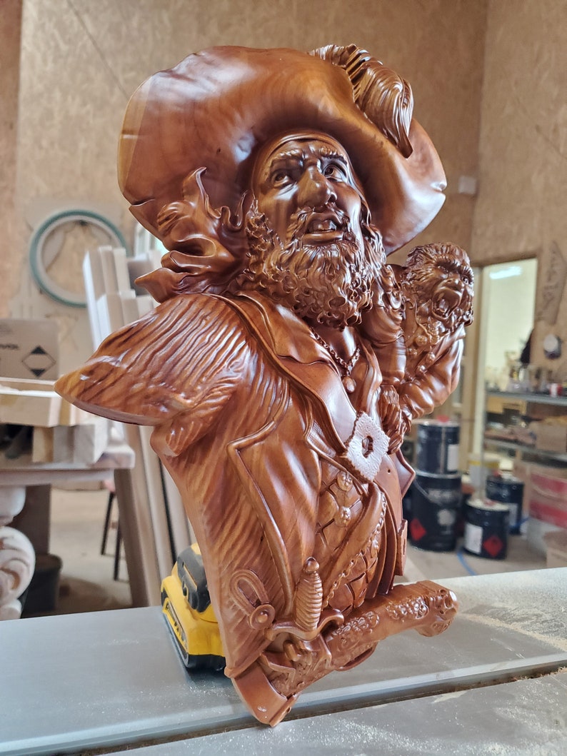 Pirate Carved on Wood Wood Carving Pirate Gift Wall Hanging Etsy