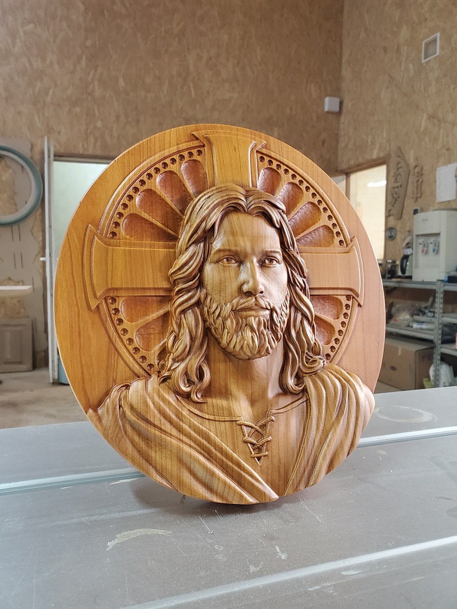 Jesus Carved on Wood Wood Carving Jesus Hand Made Gift Wall Etsy UK