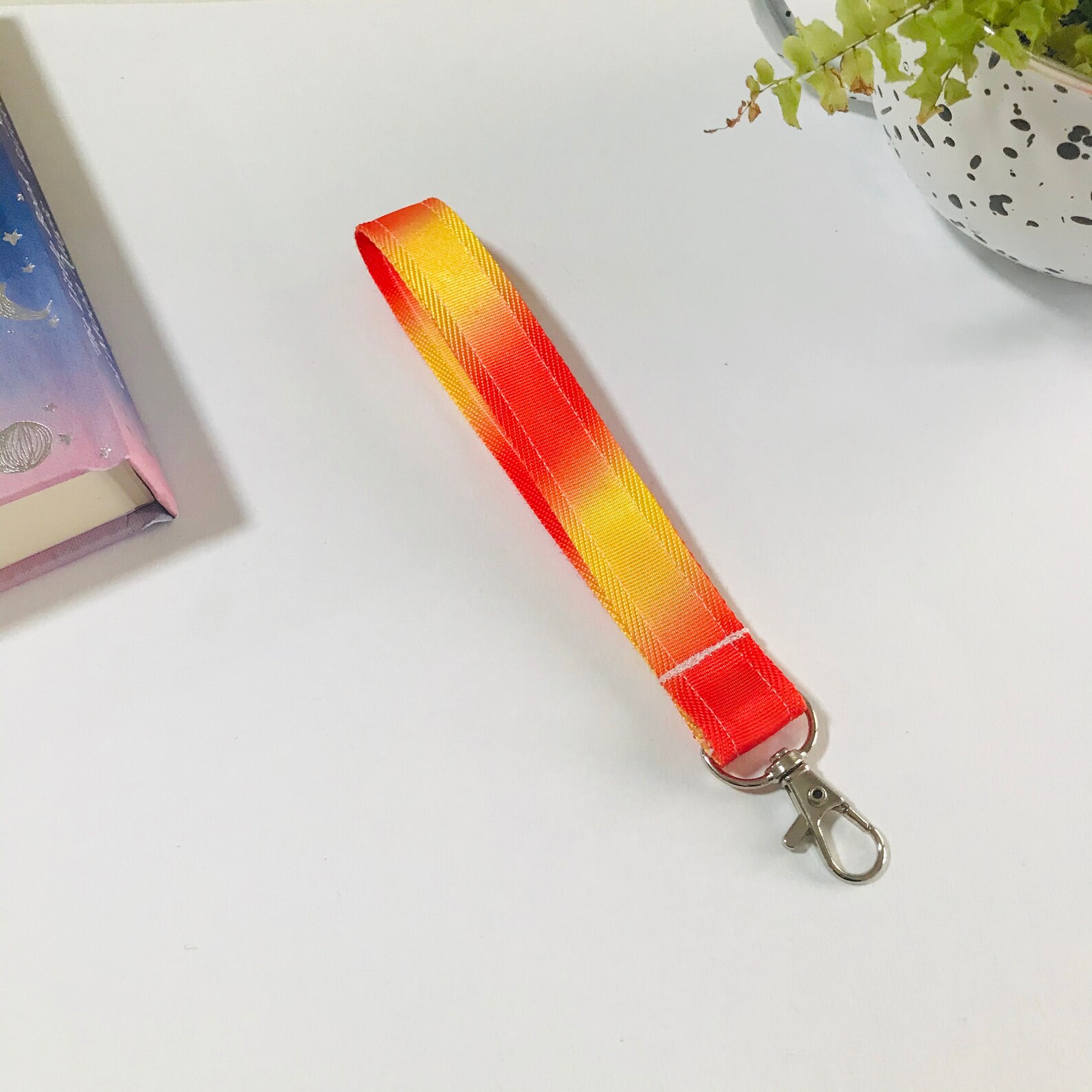 Orange and yellow gradient Keychain Keyfob Wristlet Etsy