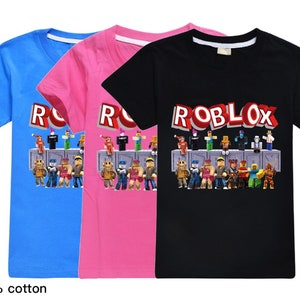 Roblox T-Shirt Summer Boys Girls Black Sweatshirt for Kids and