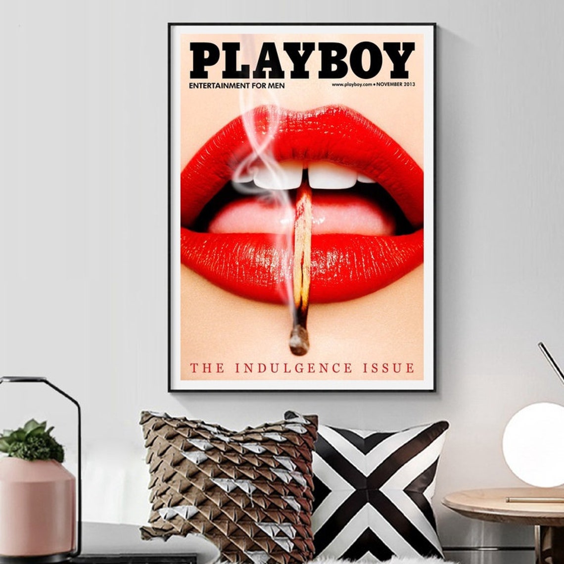 Vintage Playboy Poster Magazine Cover Poster Canvas Poster Etsy